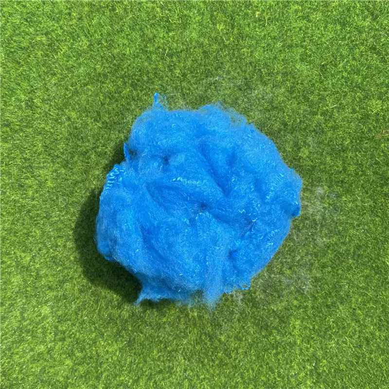 Blue Dope Dyed Virgin Polyester Midlenth Fiber